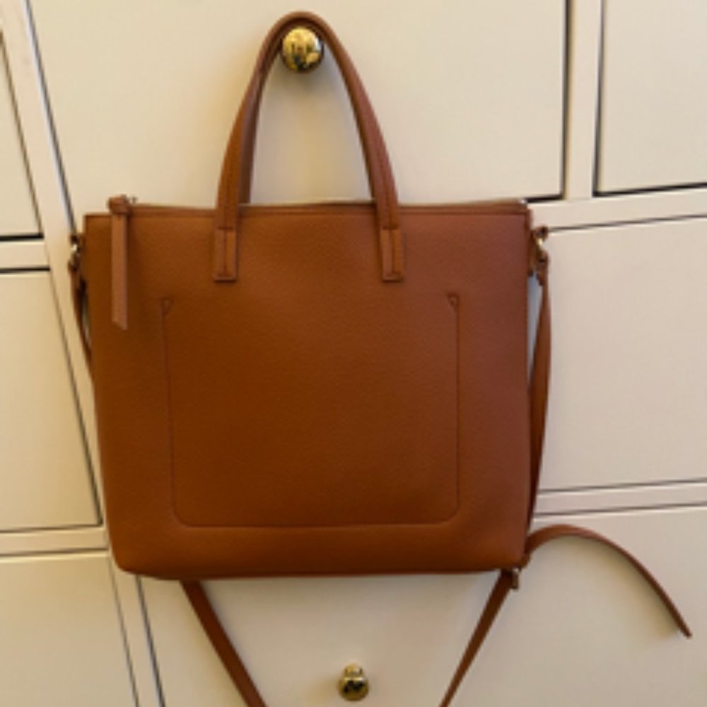 Cognac cross body purse